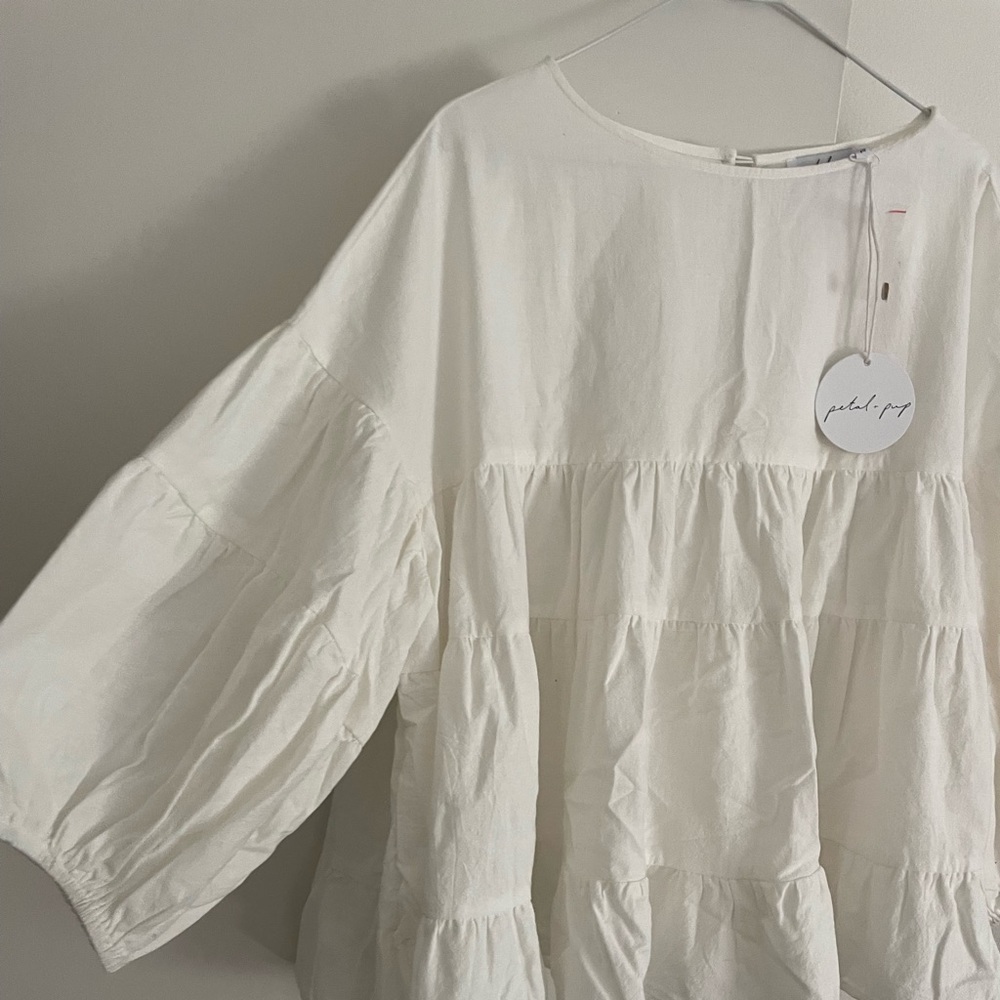 Petal and Pup tiered white top